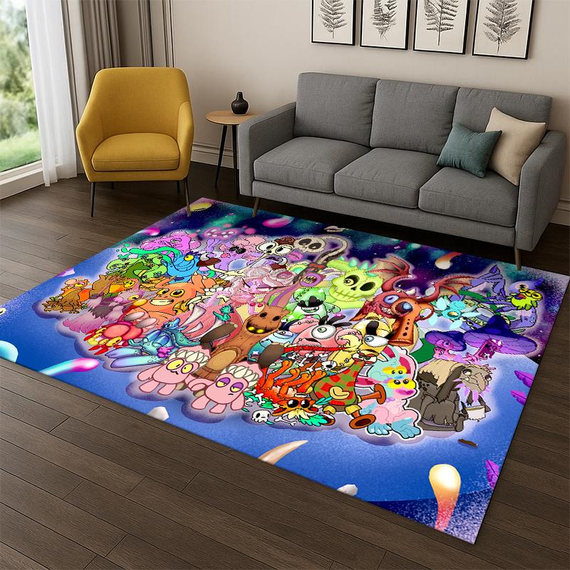 Tappeto Cartoon My Singing Monsters per Camera da Letto, Soggiorno, Divano, Sala Giochi, Zerbino, Decorazione Casa, Tappeto per Area Bambini Antiscivolo