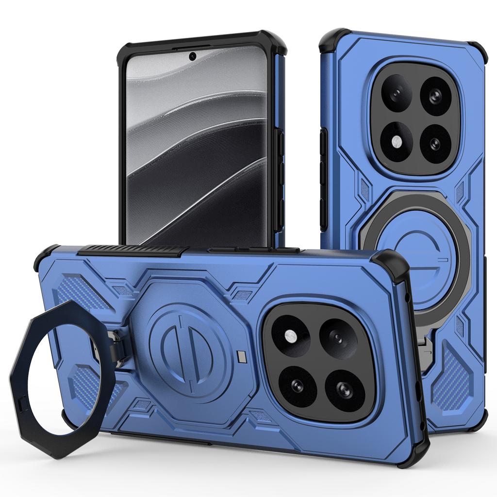 Pro Xiaomi Redmi Note 14 Pro+ 5G Magnetické pouzdro Otočný kovový stojánek Nárazuvzdorný PC+TPU Kryt na zadní stranu telefonu