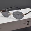 Luxuy Oval Frame Sunglasses Personalized Women Men Retro Metal High-end Sun Glasses Frameless Trimming Traveling UV400 Eyewear
