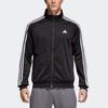Adidas Logo Print Striped Stand Collar Track Jacket Men Outerwear Black BR1024