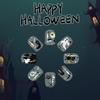 Halloween Press On Nail 24PCS Dark House Art With Glittering And Skeletons Easy Application For Parties