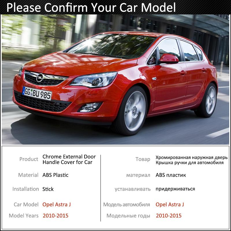 Black Carbon Fiber Door Handle Cover for Opel Astra J 2010~2015 2011 2012 2013 2014 Car Accessories Stickers Trim Set Chrome