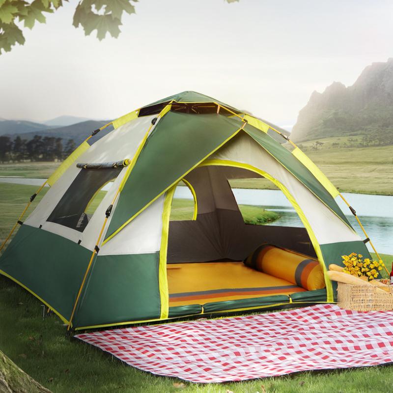 Αυτόματη σκηνή 3-4 ατόμων αδιάβροχη σκηνή κάμπινγκ ατόμων για καταφύγιο στον ήλιο Ταξίδι πεζοπορία Εύκολη άμεση εγκατάσταση Protable Backpacking