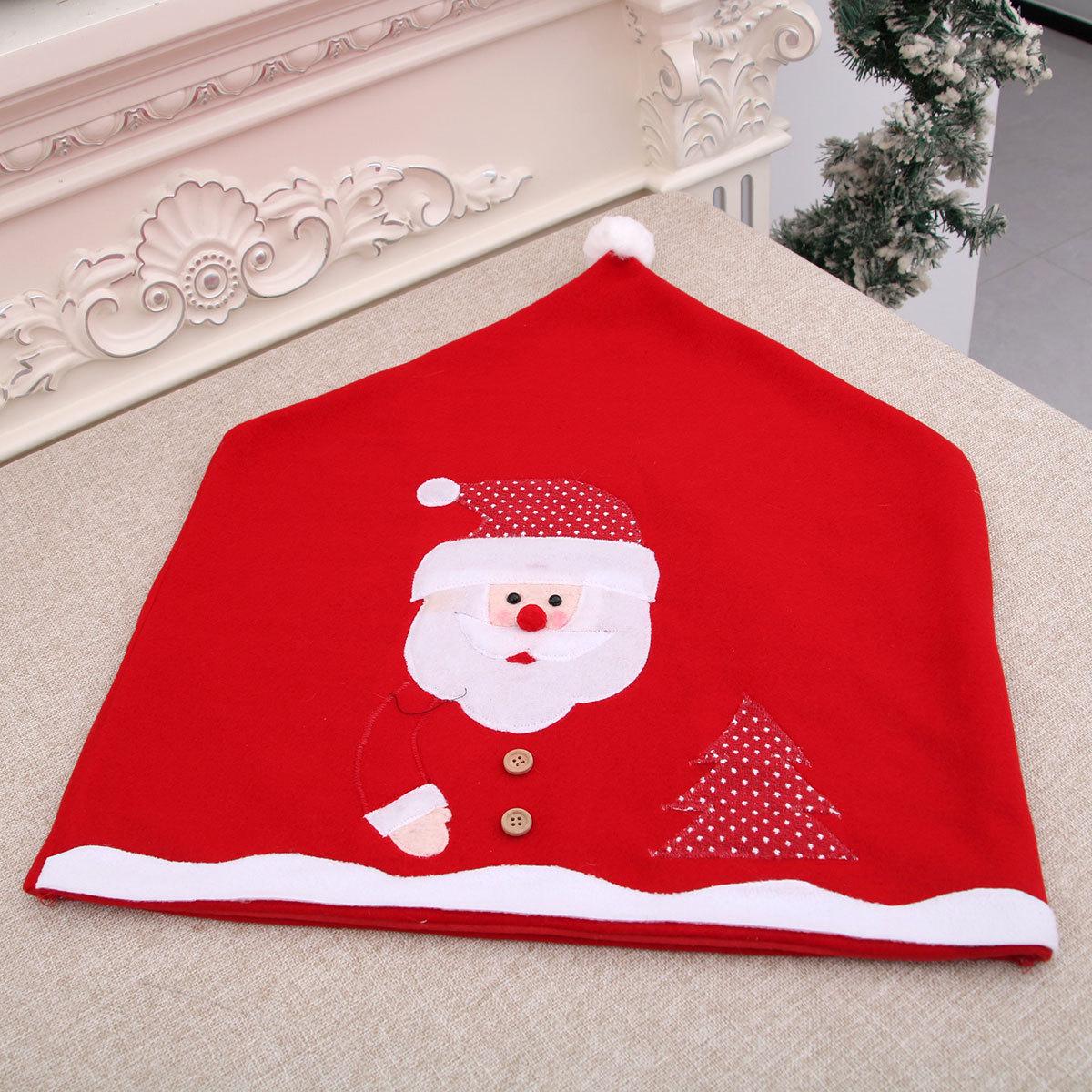 Christmas Cartoon Santa Dining Chair Covers - Festive Home Decorations