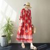 DIMANAF 2026 Donna Taglie Forti Estate Spiaggia Signora Abito Lungo Ampio Oversize Maxi Stampa Floreale Vestito Estivo Abbigliamento