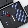 Tie Bow Tie Six-Piece Tie Men'S Dress Business Korean Edition Blue Black Red 8Cm Wedding Groom Tie