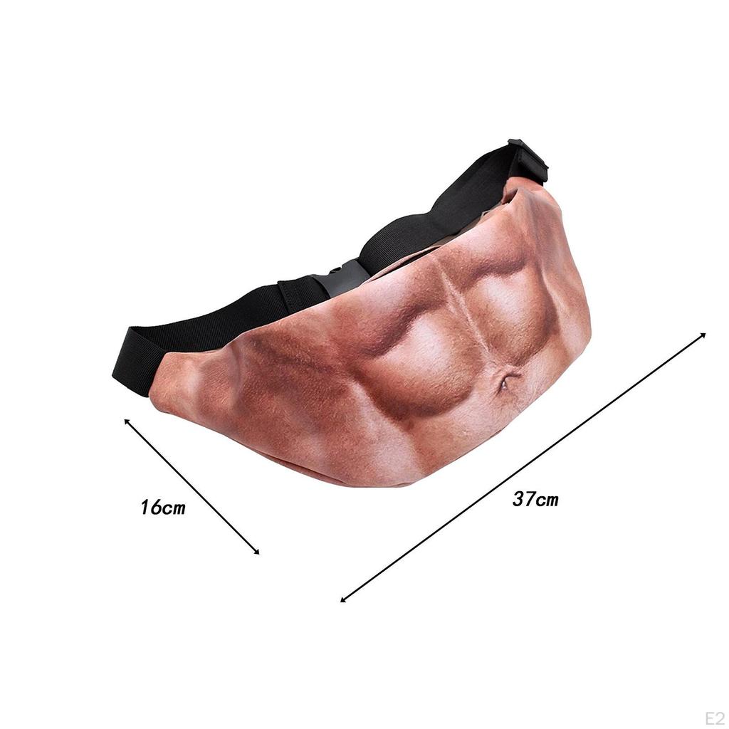 3D Belly Waist Dad Bag Lightweight Waterproof Purse Novelty Shoulder Fanny Pack for Sport