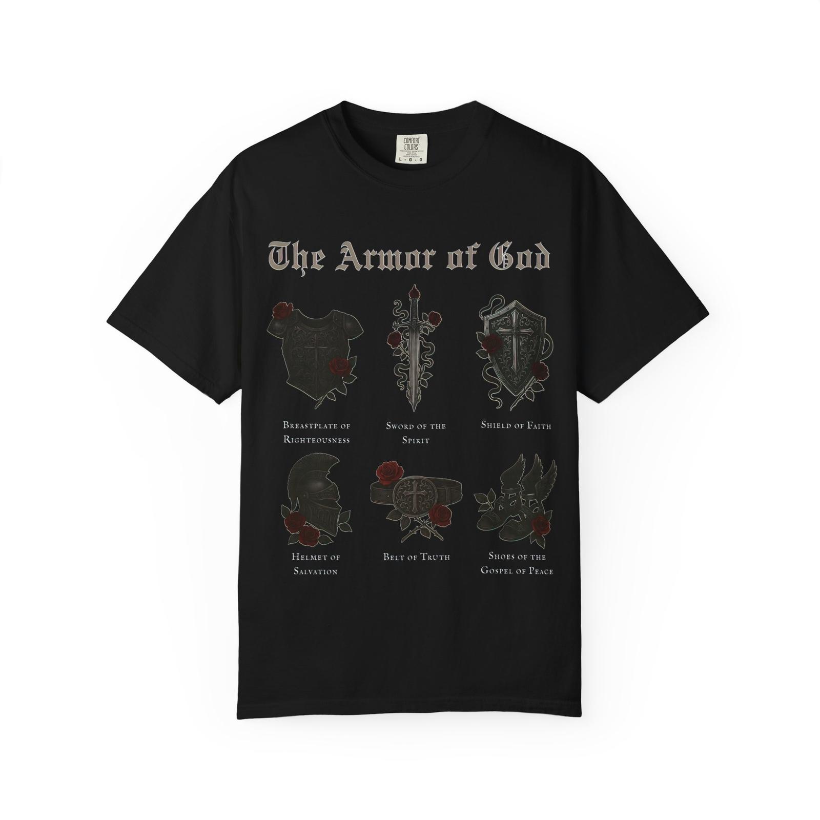 Armor of God shirt, Christian t-shirt, Gothic Christian Shirt Adult Baptism Gift XXL