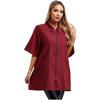 Unisex Herren Damen Wasserdichtes Friseurhemd Kurzarm Atmungsaktive Pflege-Schürze mit Taschen