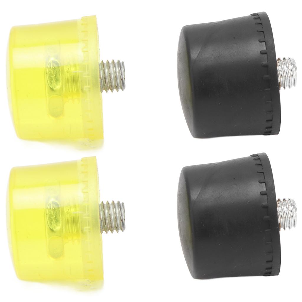 2 Set Rubber Striking Head Hammer Replacement Tips Set Mallet Accessories Yellow BlackDia 40mm
