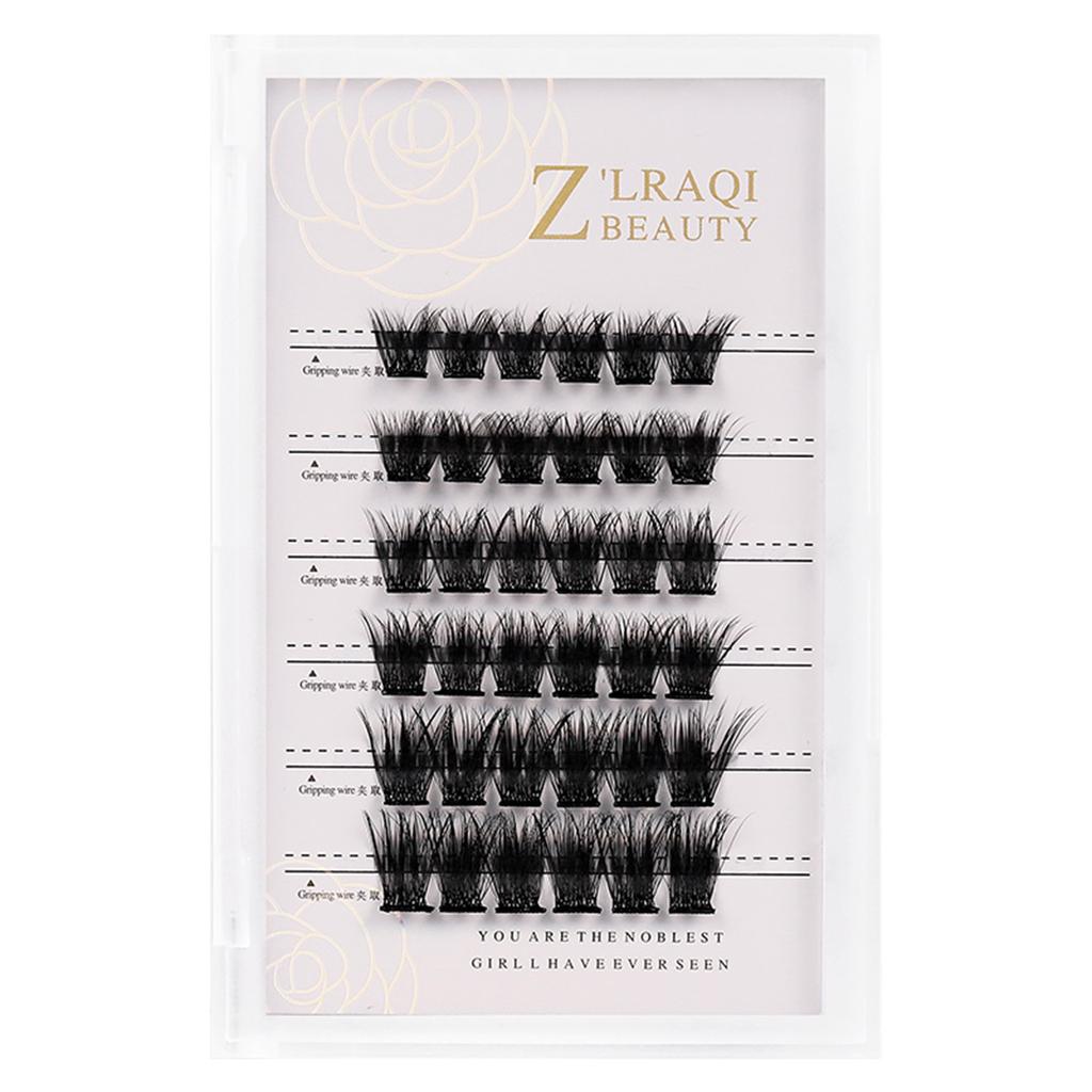 Z'LRAQI BEAUTY Individuelle falske øyevipper Selvklebende klynge falske øyevipper Limfrie øyevipper
