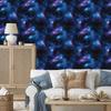 Watercolor Galaxy Wallpaper Navy Blue, Black and Purple 50x1000