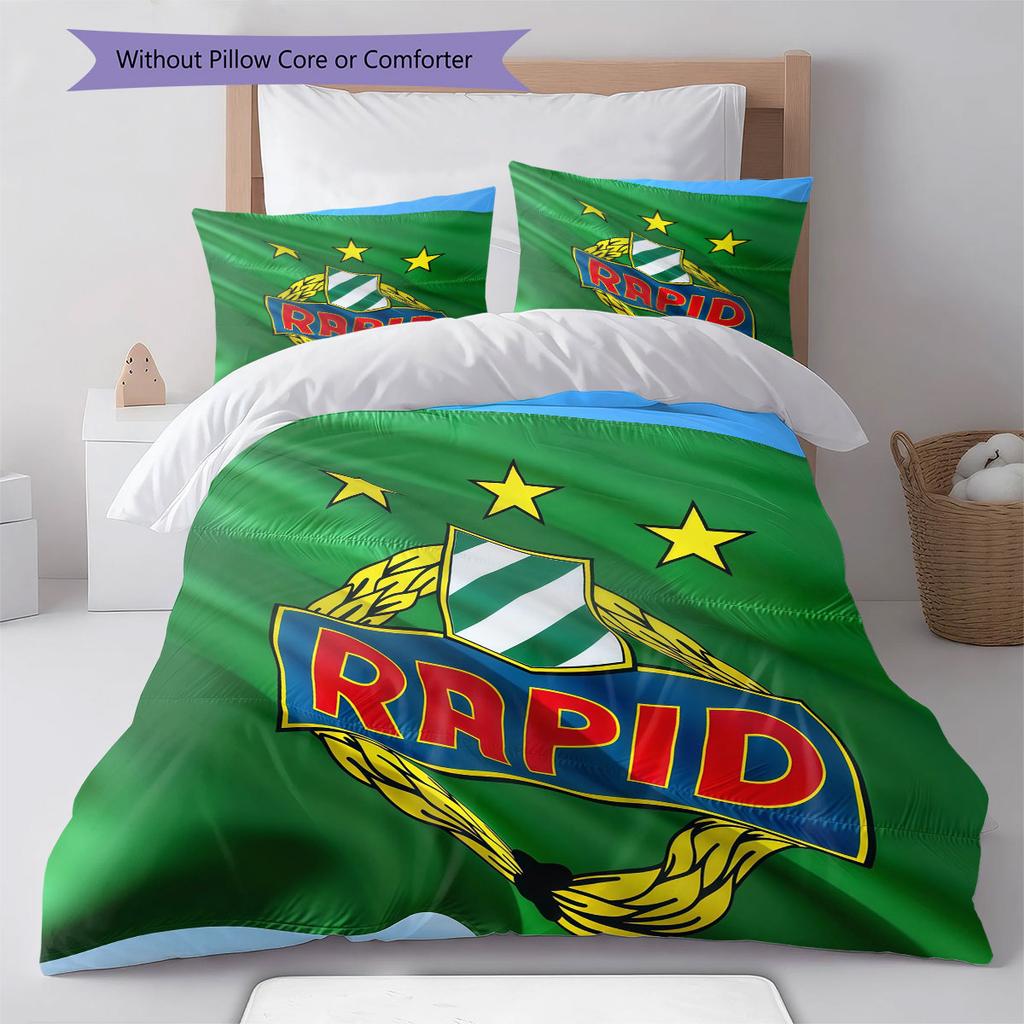 Rapid Vienna Pattern Bedding Home Decoration Birthday Gift ( 1 Duvet Cover + 2 Pillowcase, Without Core),fan Merchandise.