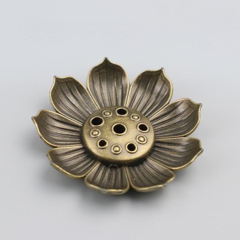 Lotus Alloy Multi-Hole Incense Holder and Burner for Aromatherapy