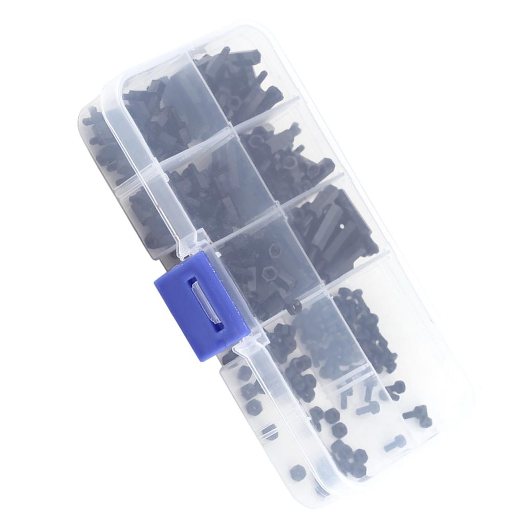 250 STÜCKE Nylon M2 Sechskant Säulen Sortimentskit Männlicher Abstandshalter Distanzstück Schraube Mutter (M2 männlicher Abstandshalter C)