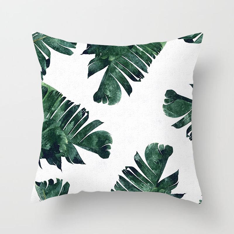 Ins Small Fresh Plant Car Sofa Pillow Cushion Cover Office Printed Lumbar Cushion Home Supplies