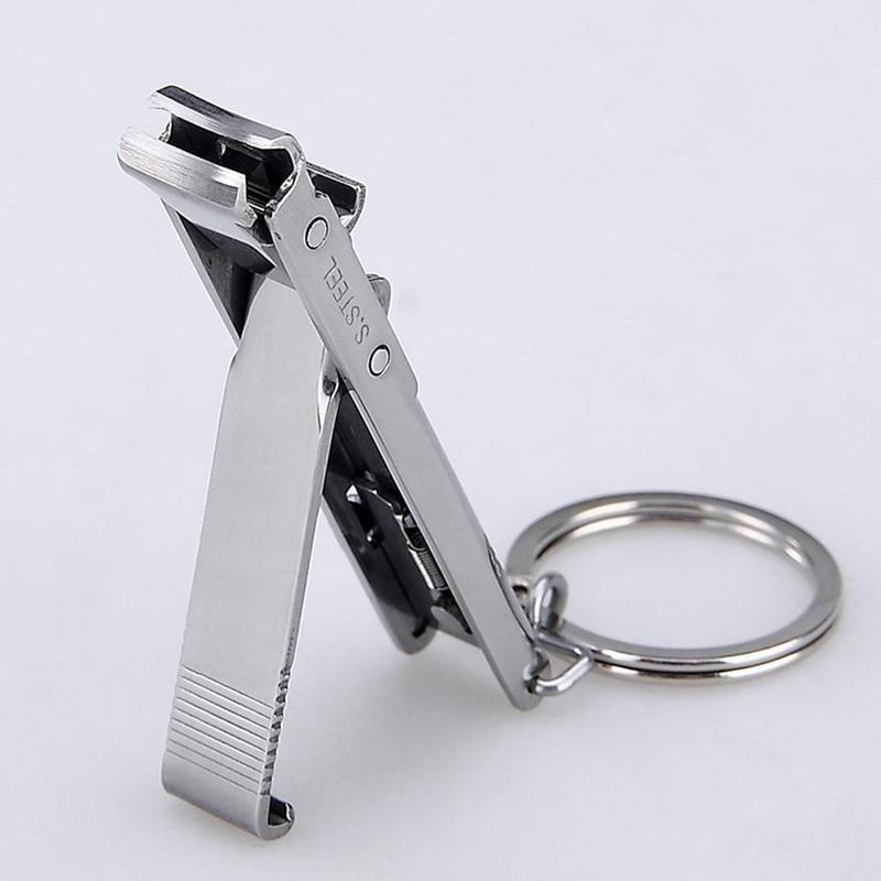 Ultra Thin Foldable Keychain Nail Clippers Stainless Steel Hand Toe Cutter