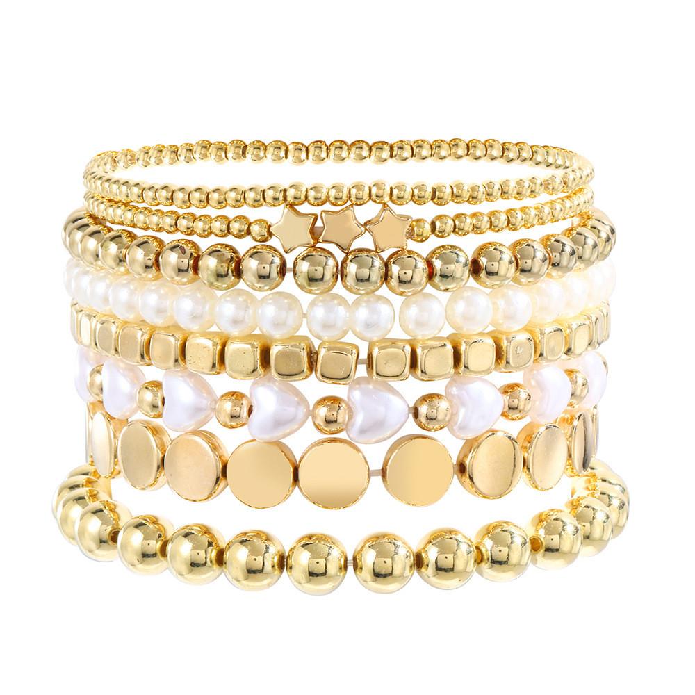 Bohemian Style Womens Multilayer Beaded Bracelet Set With Copper And Faux Pearl Design For Gift Giving