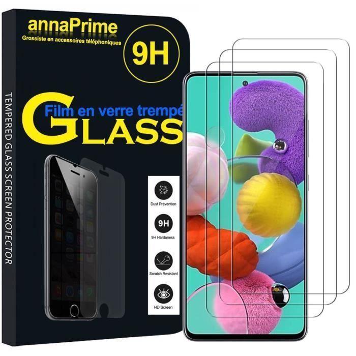 Film de protection écran - VCOMP - Samsung Galaxy A51 - Verre Trempé - Lot de 3 - Résistant aux rayures