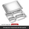 304 Stainless Steel Divided Lunch Plate with Lid