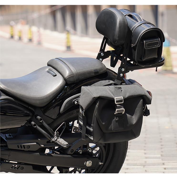 CFMOTO 450clc Upgrade: Anti-Fall Bumper, Retro Side Bag, Helmet Bag, Foldable Backrest, Luggage Rack