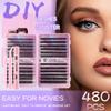 480 Tufts Diy Single Tufts Of False Eyelashes White Box Natural Thick D-Curve Segmented Grafting Eyelashes