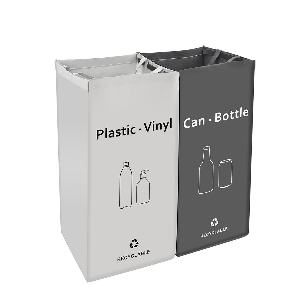 Recycling Bin, Separate Large Recycle B for Kitchen - Indoor Home Trash Bin, Recyclable Waste Trash Sorting Organizer, Durable, Washable, Affordable