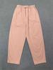 Johnature Spring Japanese Simple Solid Color Casual Pants Elastic Waist Versatile Women Pants