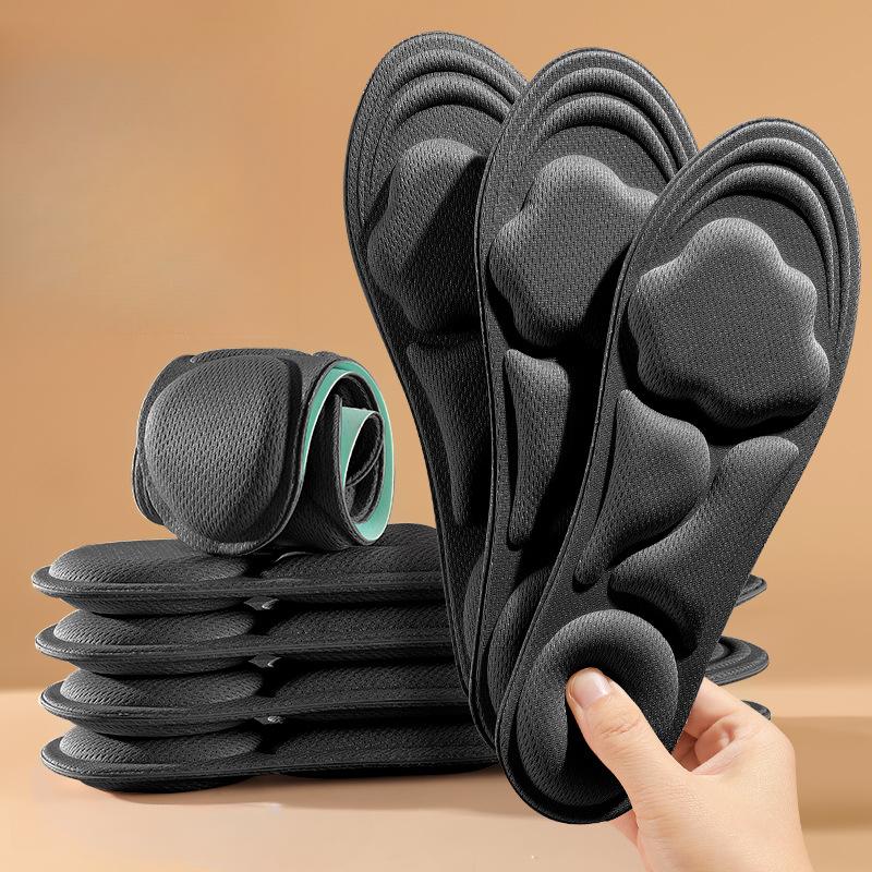 

Спортивная стелька 6D Cloud Style Потопоглощающая Дышащая Утолщенная Амортизирующая Супер Мягкая и Удобная Эластичная стелька 41-42 чёрный