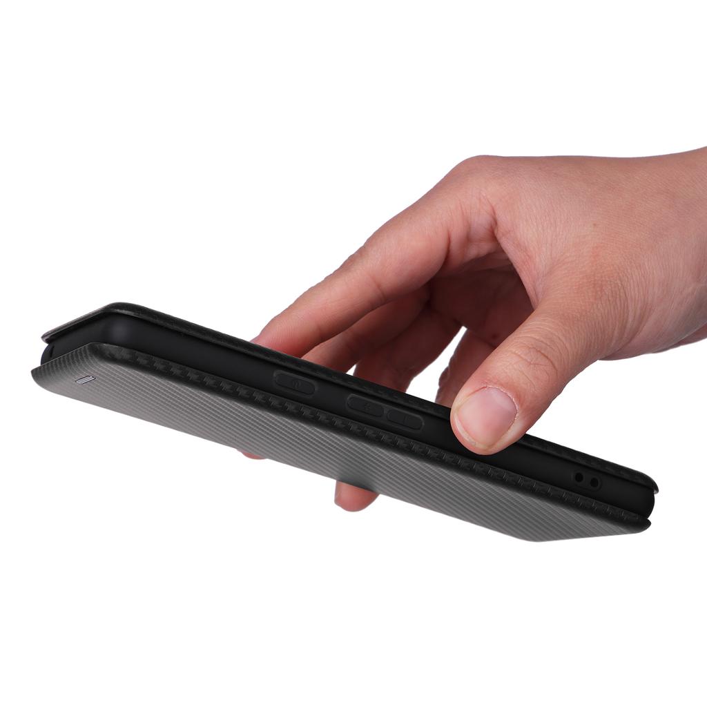 Para Google Pixel 7a Capa de Telefone com Textura de Fibra de Carbono Ranhura para Cartão Couro PU Magnética Autoabsorvente Capa com Suporte