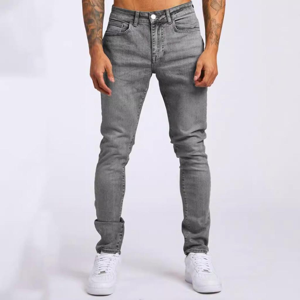 Men's Jeans Solid Color Slim Jeans