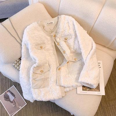 New Korean Simple Coat Women's Knitting Sweater Cute Winter Sweater Plush Lace Coat Girls' Loose Casual Coat Charming Knitting Women's Top Luxury