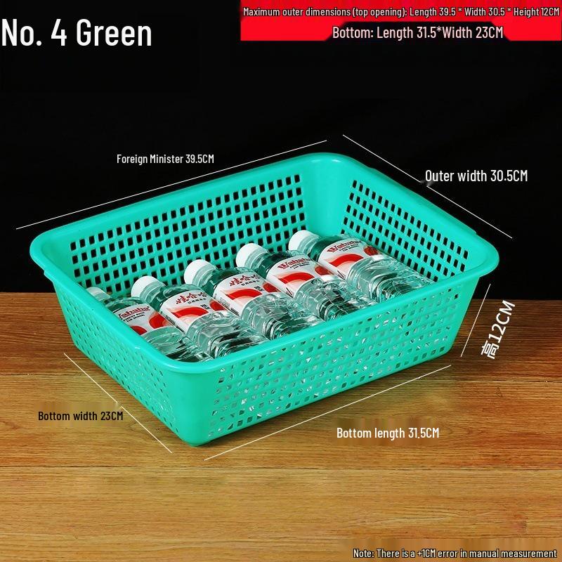 Large White Plastic Rectangular Kitchen Basket for Draining, Washing, and Storage