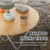 Outdoor Aluminum Alloy Folding Table Portable Round Table Camping Picnic Self-Driving Travel Bamboo Round Table