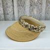 Light Luxury High-end Raffia Empty Top Straw Hat Women's Summer Sunshade Cap Sun Protection Big Edge Sun Hat Sequined Hat
