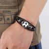 Fashion Football Sport Bracelet For Men Soccer Basketball Tennis Charm Braided Leather Bracelet Women Adjustable Chain Jewelry