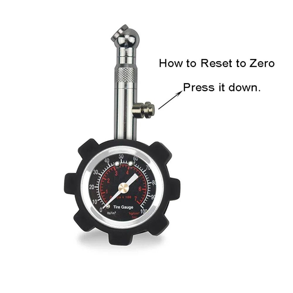 0~100 PSI Tire Pressure Gauge Reset Function Tire Pressure Monitoring Tool  Vehicle Maintenance