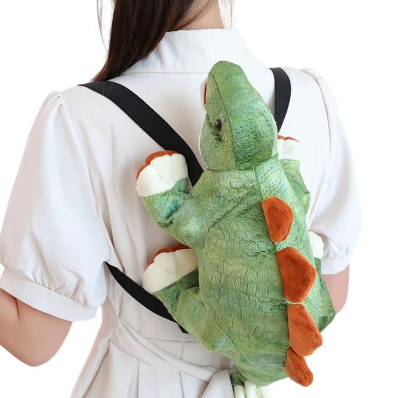 7 Soorten Dinosaurussen Pluche Rugzak Gevuld Cartoon Dier Stegosaurus Triceratops Dubbele Schouders Tas Verstelbare Riem Cadeau 45x25x20cm
