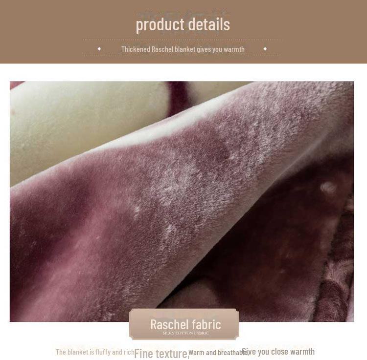 Raschel Double-Layer Thick Winter Wedding Red Blanket - Warm Cloud Blanket Gift