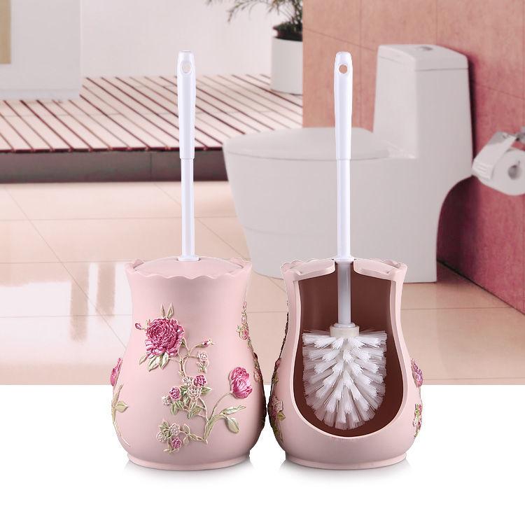Creative Toilet Brush Set Cartoon Lotus Leaf Frog Toilet Cleaning Tool with Base Toilet Cleaning Brush