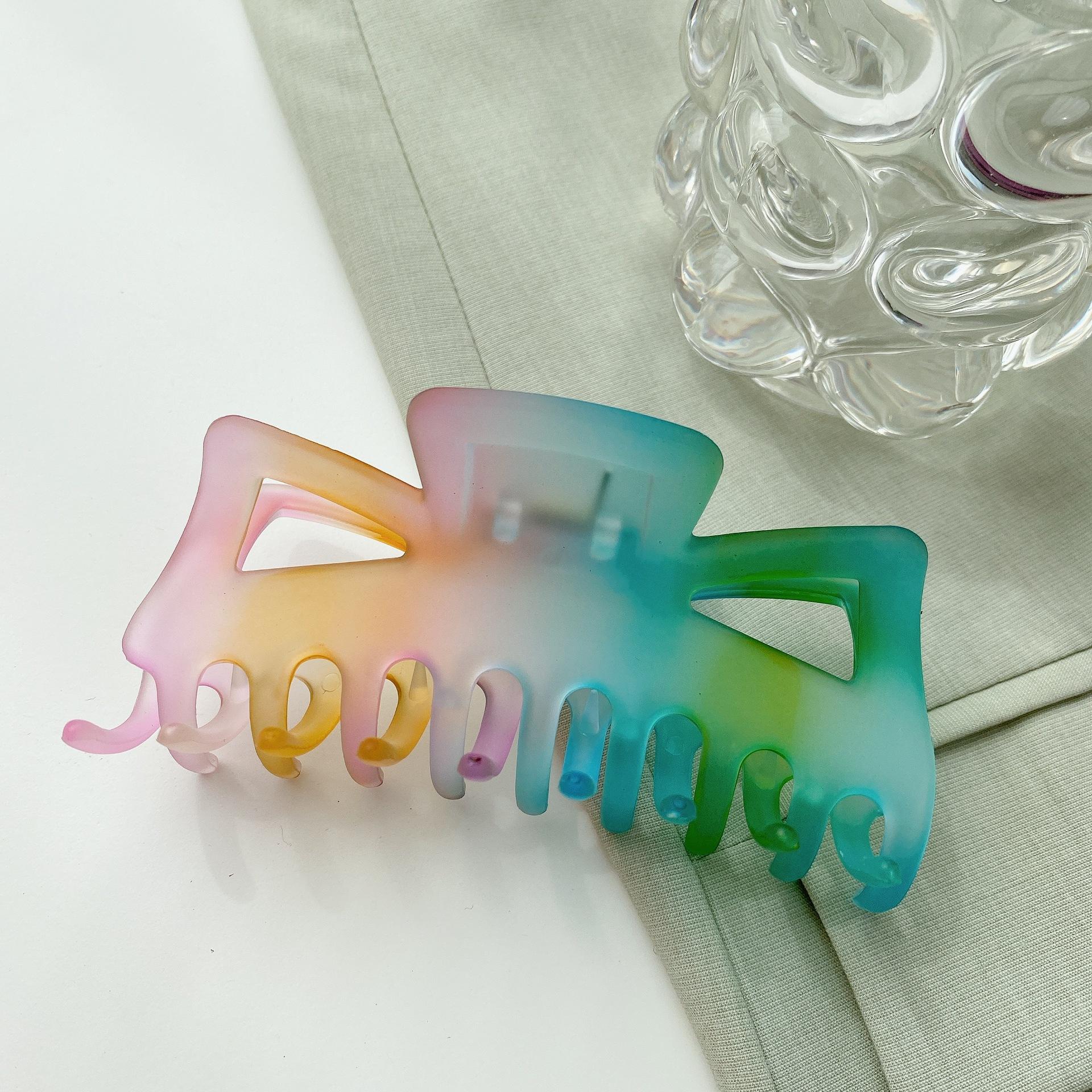 

Large Crafted Beautifully Hair Claw Clip In Resin With Gradient Finish Women For Cat Ear 11cm