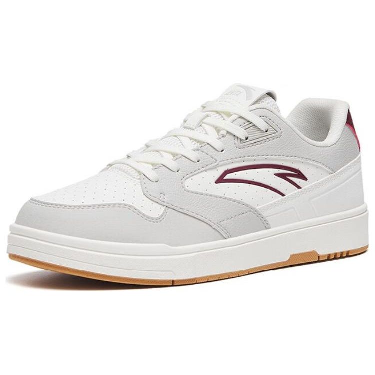 Anta Street Skateboarding Shoes Lightweight Slip Resistant Durable Low Top Women Sneakers Gray White 922318016-2