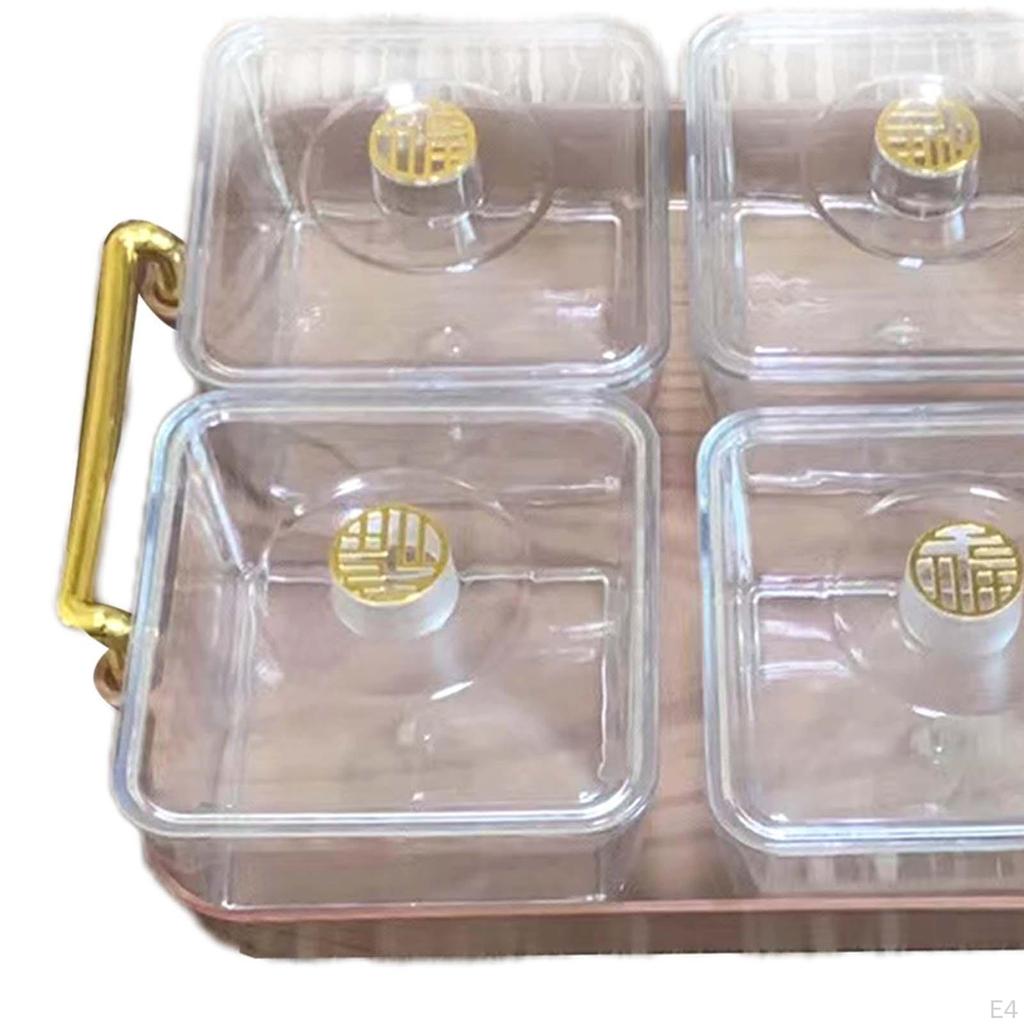 Assiette d'apéritif, plateau de service de noix et de bonbons avec couvercle, bol, plats divisés pour noix sucrées