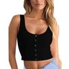 Fashion Womens Sexy Button Tank Top Vest Off Shoulder  Blouse T-Shirt