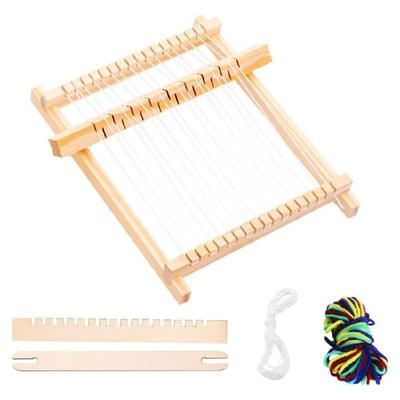 Set Pratico Regolabile Tessuto A Telaio Per Motivi Complessi Robusta Costruzione In Legno Attività Artigianale Per La Famiglia