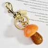 Creative Mushroom Keychain For Bags And Keys With Resin Finish For Casual Use