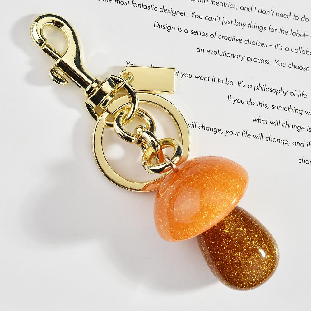 Creative Mushroom Keychain For Bags And Keys With Resin Finish For Casual Use