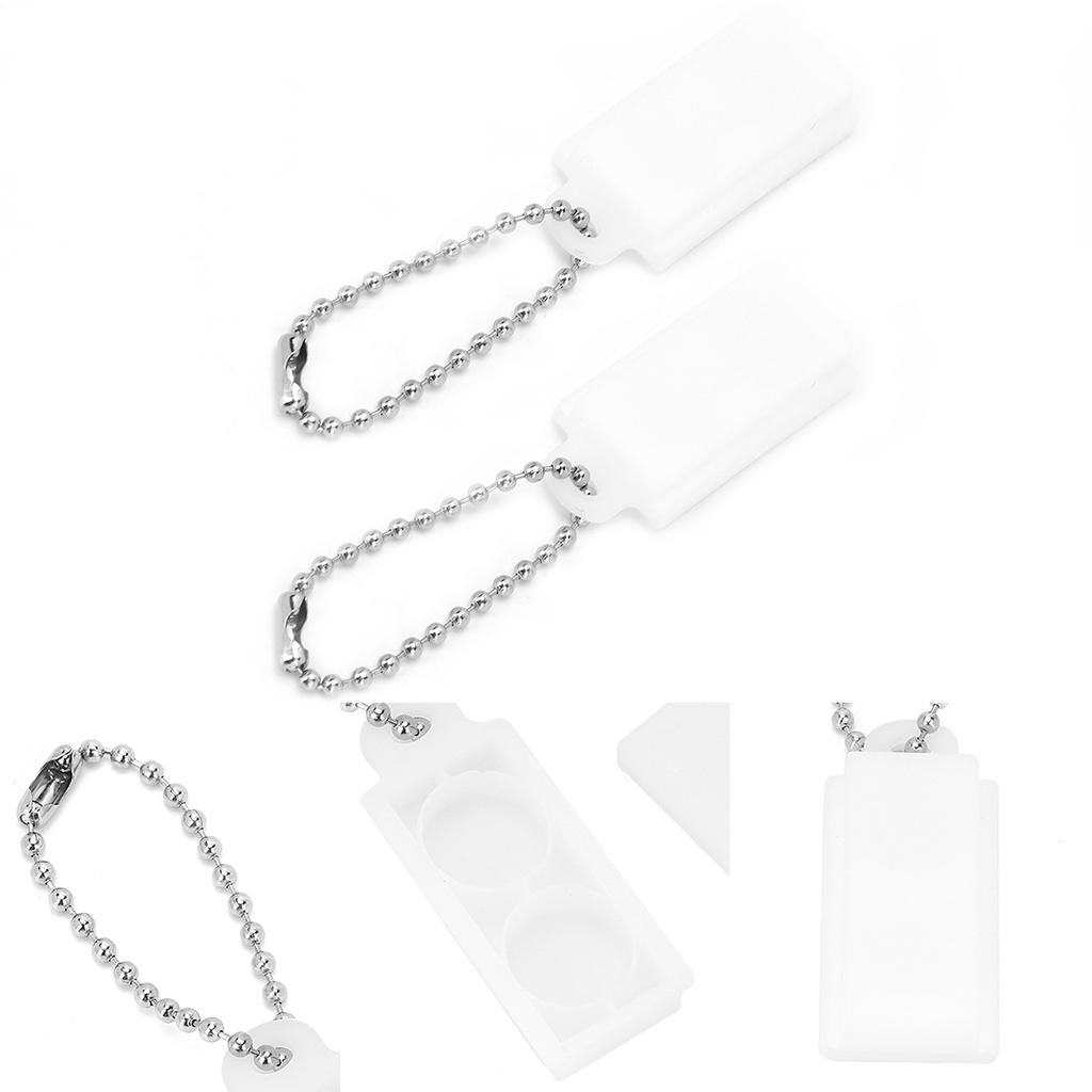 2pcs Portable Hearing Aid Amplifier Battery Caddy Plastic Button Storage Case Holder Box