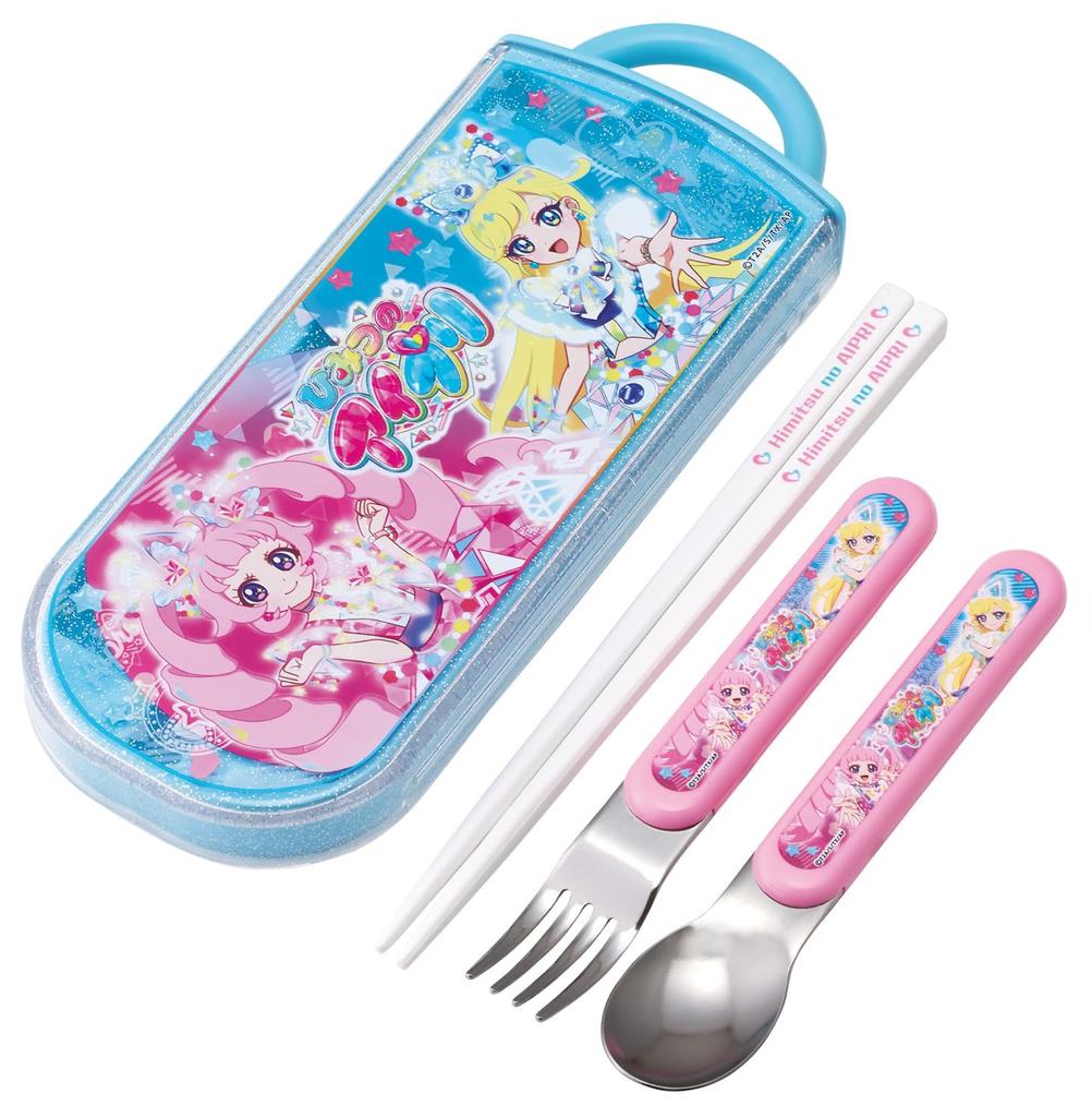 Skater Bento Essstäbchen Trio Set Secret Eye Puri Kinder (Essstäbchen, Löffel, Gabel) 16.5cm, Design, Mädchen TACC2-A