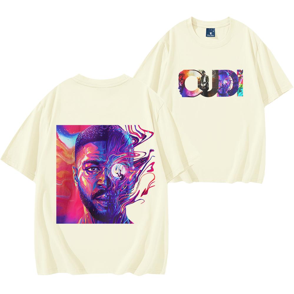 Cudi Man on The Moon Shirt Amerikanischer Rapper Shirt Herren Damen Kurzarm Streetwear Hip Hop Oberteile Y2K Kleidung Fan Geschenke